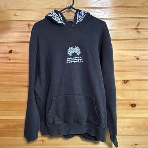 Darc Sport Wolves Brothers and Sister in Iron Men's Black Graphic Hoodie XL